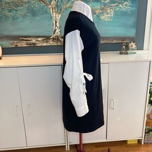 Cotton stretch black and white dress